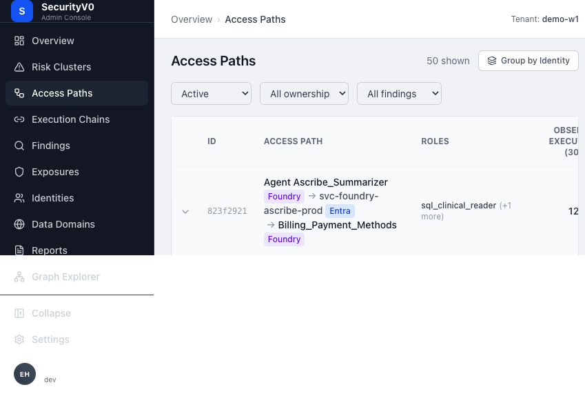 SecurityV0 Access Path Detail